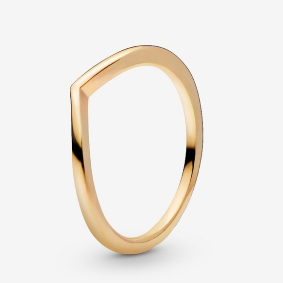 Pandora Polished Wishbone Ring 14k gold plating Sise 60 US 9 - Picture 1 of 7